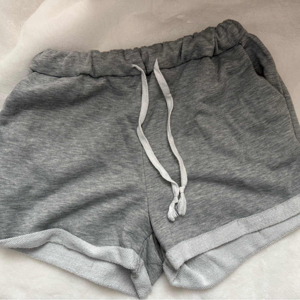 Gray Drawstring Lounge Shorts